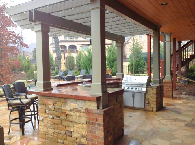 Covered Outdoor Grill Area In Johns Creek, GA