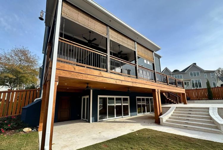 Modern Two-Level Deck With Patio In Marietta, GA