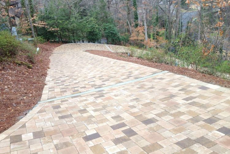 Paver Driveway In A Wooded Area In Cumming, GA
