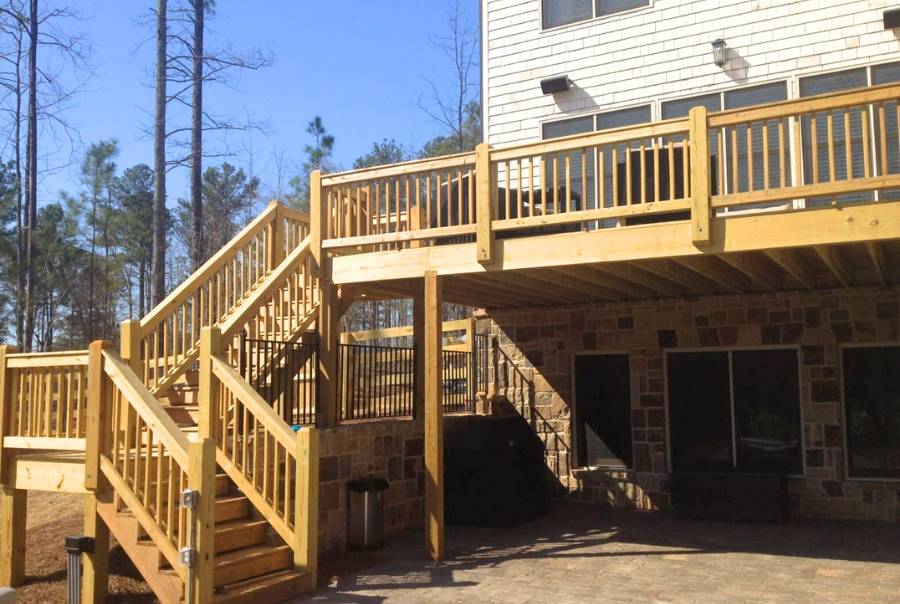 Two-level Wooden Deck With Stairs