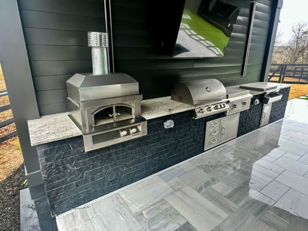Outdoor Kitchen With Built-In Grills